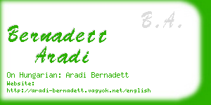 bernadett aradi business card
